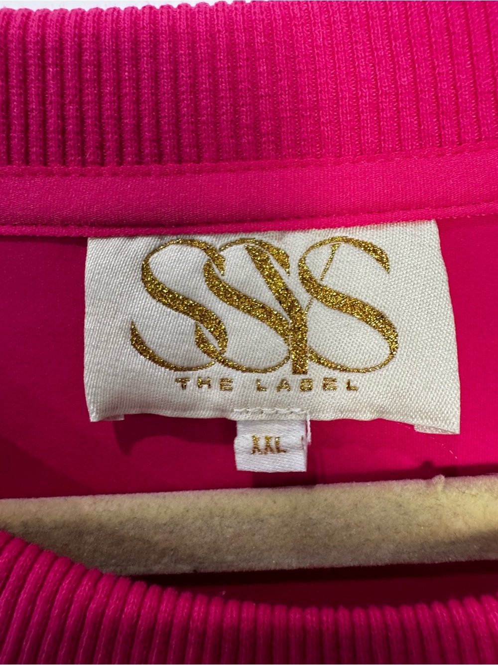 SSYS The Label Hot Pink Oversized Sweatshirt XXL Boxy Crewneck - Picture 2 of 5